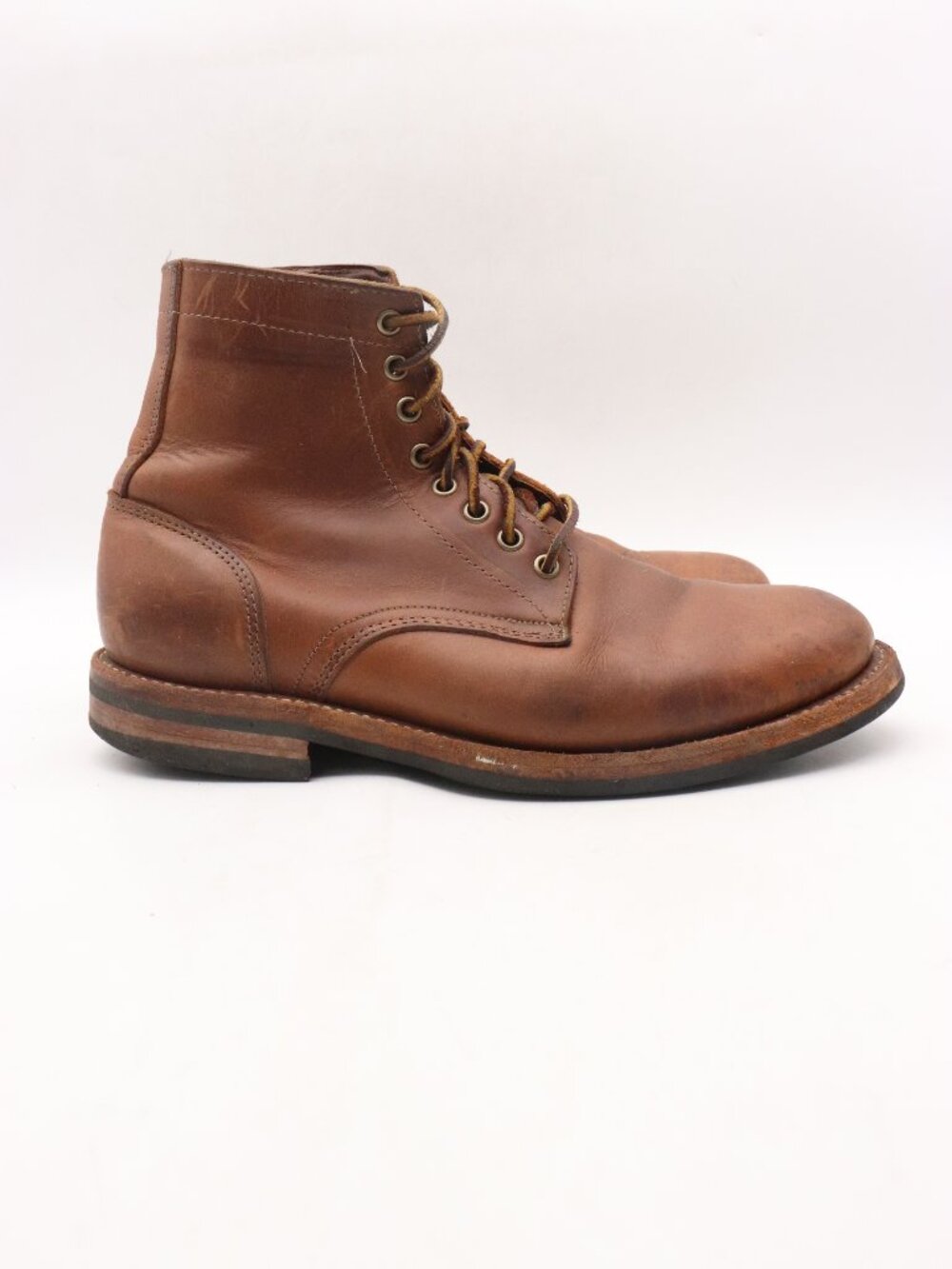 Oak Street Bootmakers Trench Boots Men's 9 Brown Leather Boots Lace Up Made USA